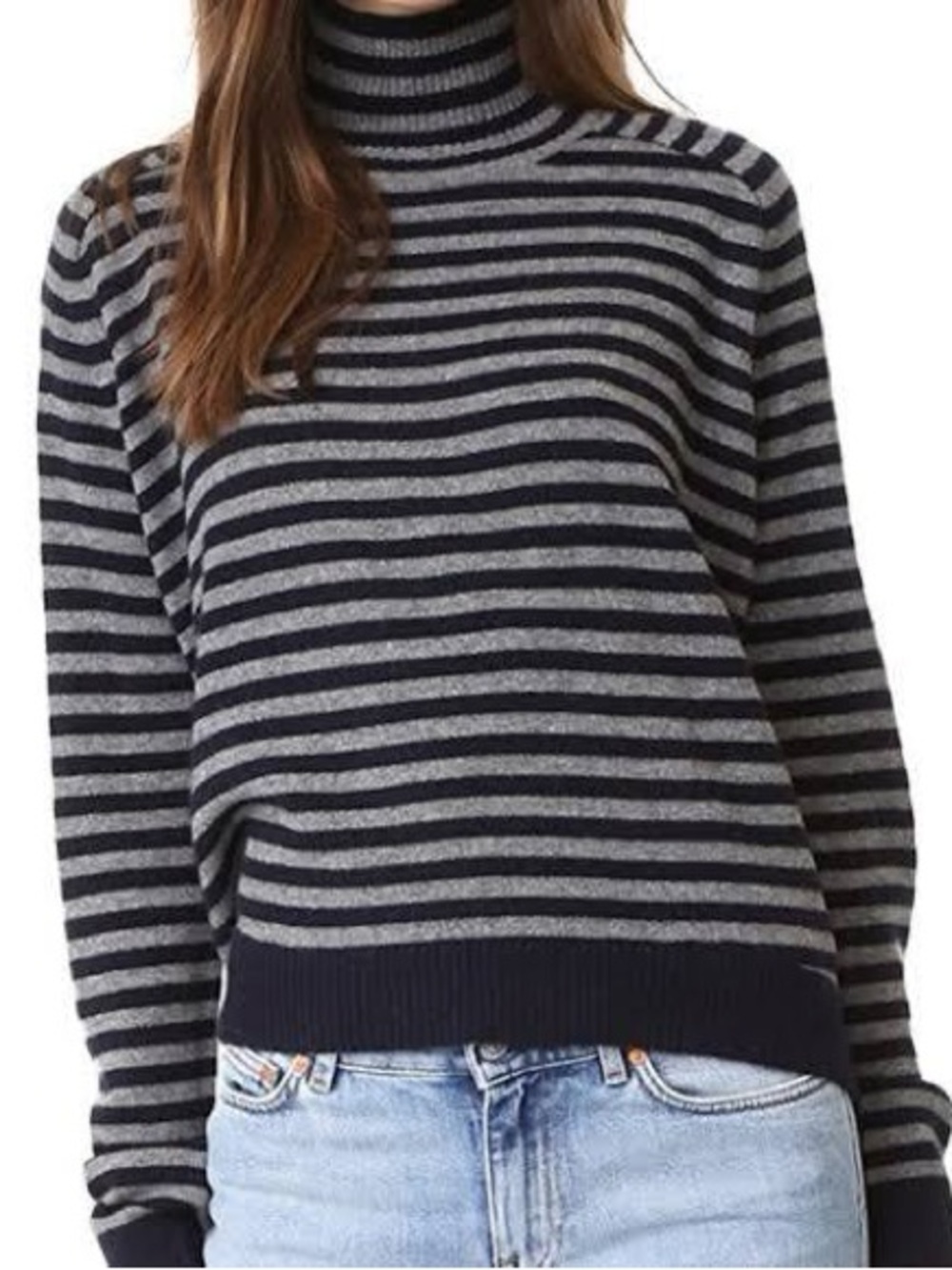NWT Vince Breton striped cashmere turtleneck sweater - L women’s